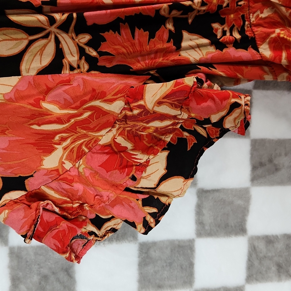 Abel The Label Dress Australian Maxi short sleeve floral v neck vivid dreams S - Picture 4 of 9